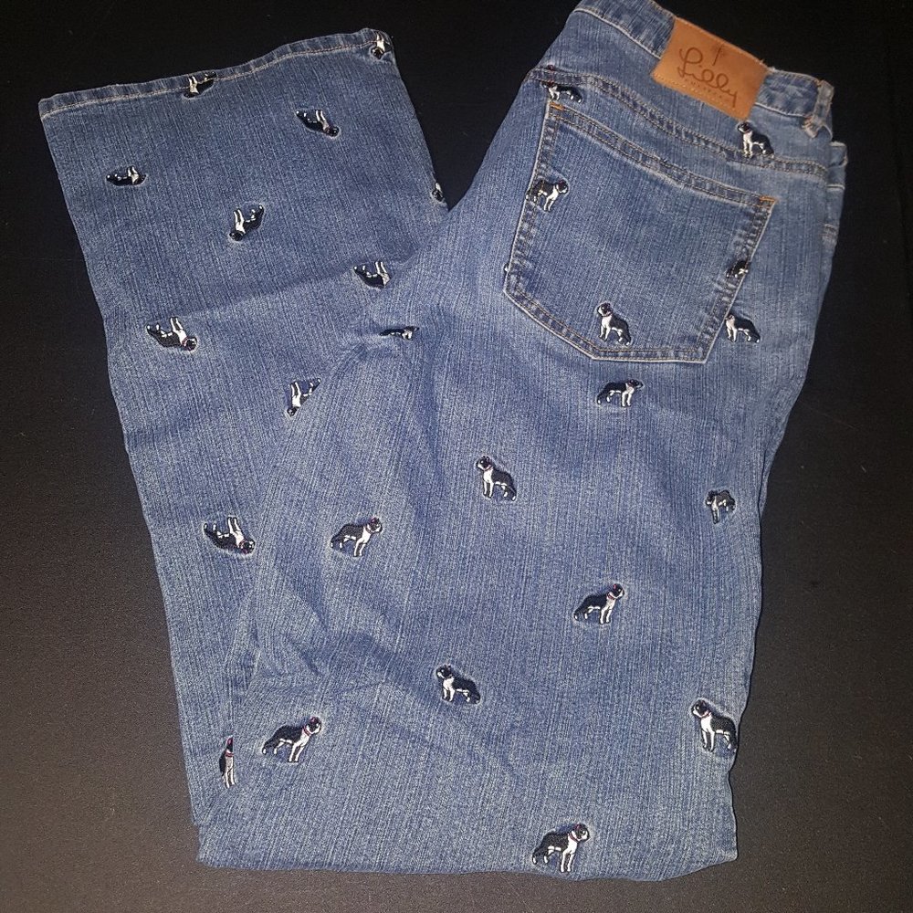 lilly pulitzer boston terrier jean sz 10